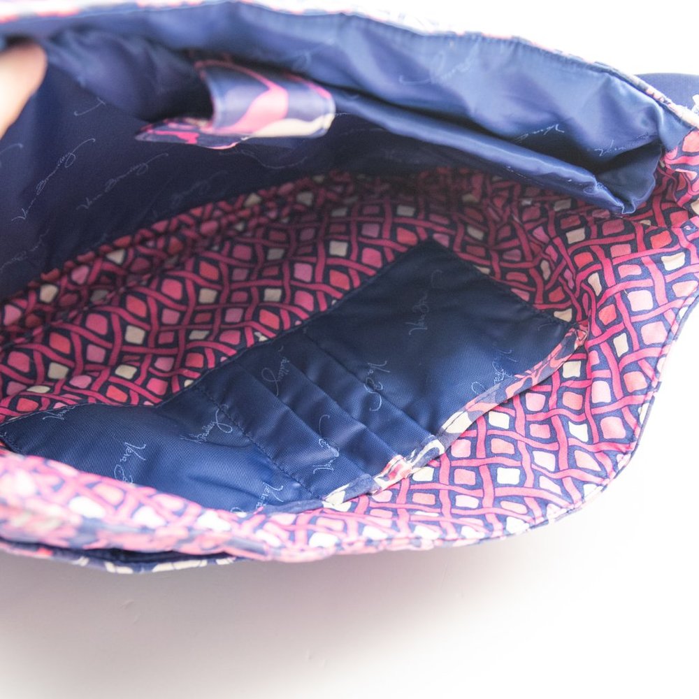 Vera Bradley Messenger Bag Colorful Crossbody Floral Laptop Katalina Pink Purple - Picture 8 of 11